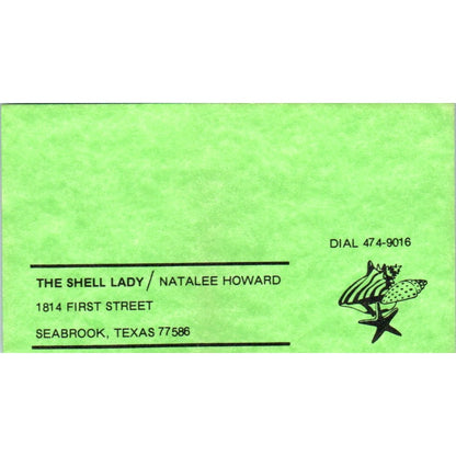 The Shell Lady Natalee Howard Seabrook, Shells By Max Ingham Houston Card SD8-B6