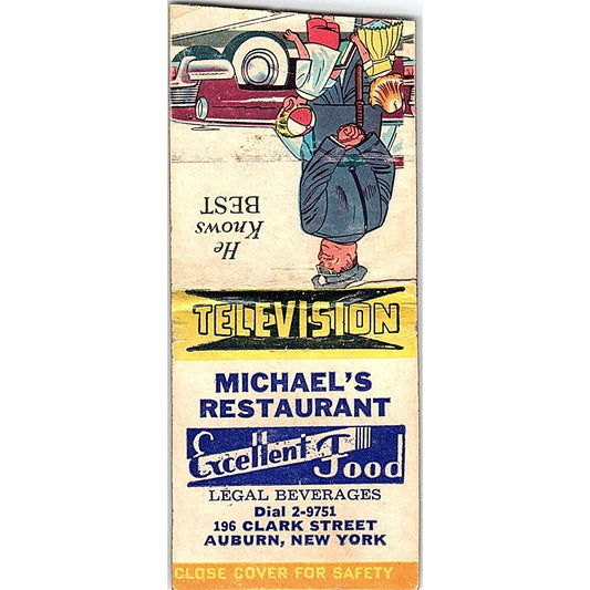 Michael's Restaurant Auburn NY Vintage Matchbook Cover SC7-Y8