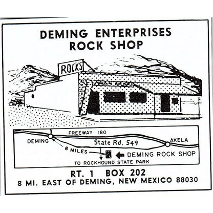 Deming Enterprises Rock Shop Deming New Mexico 1972 Ad AF8-M2