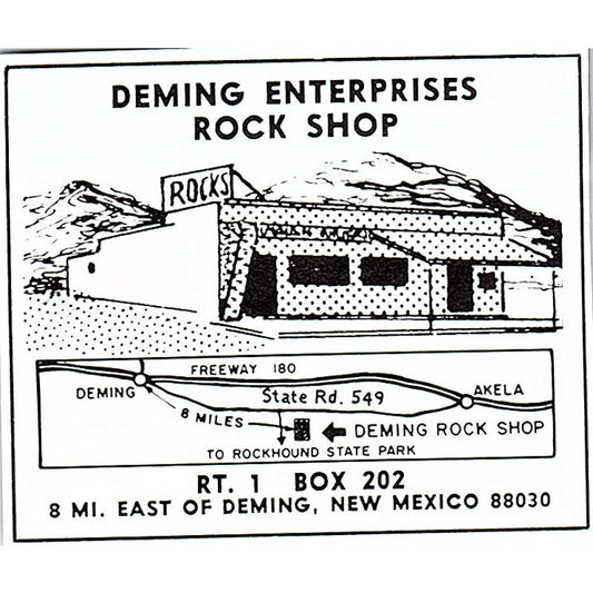 Deming Enterprises Rock Shop Deming New Mexico 1972 Ad AF8-M2