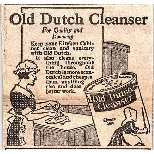 Old Dutch Cleanser - For Quality and Economy 1920 Ad AG2-M7