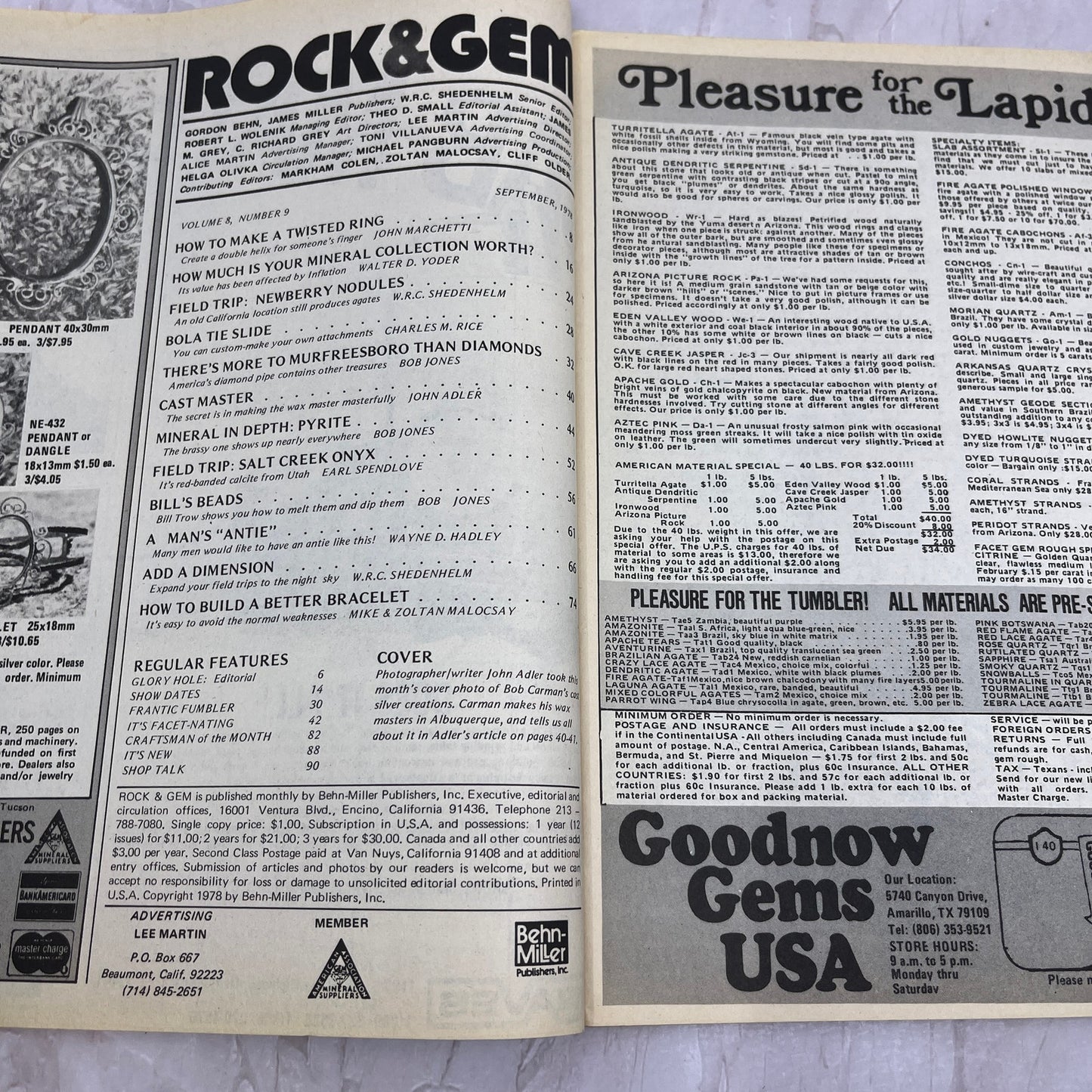 Bolas & Anties Pyrite Make a Twisted Ring - Rock & Gem Magazine - Sep 1978 M23