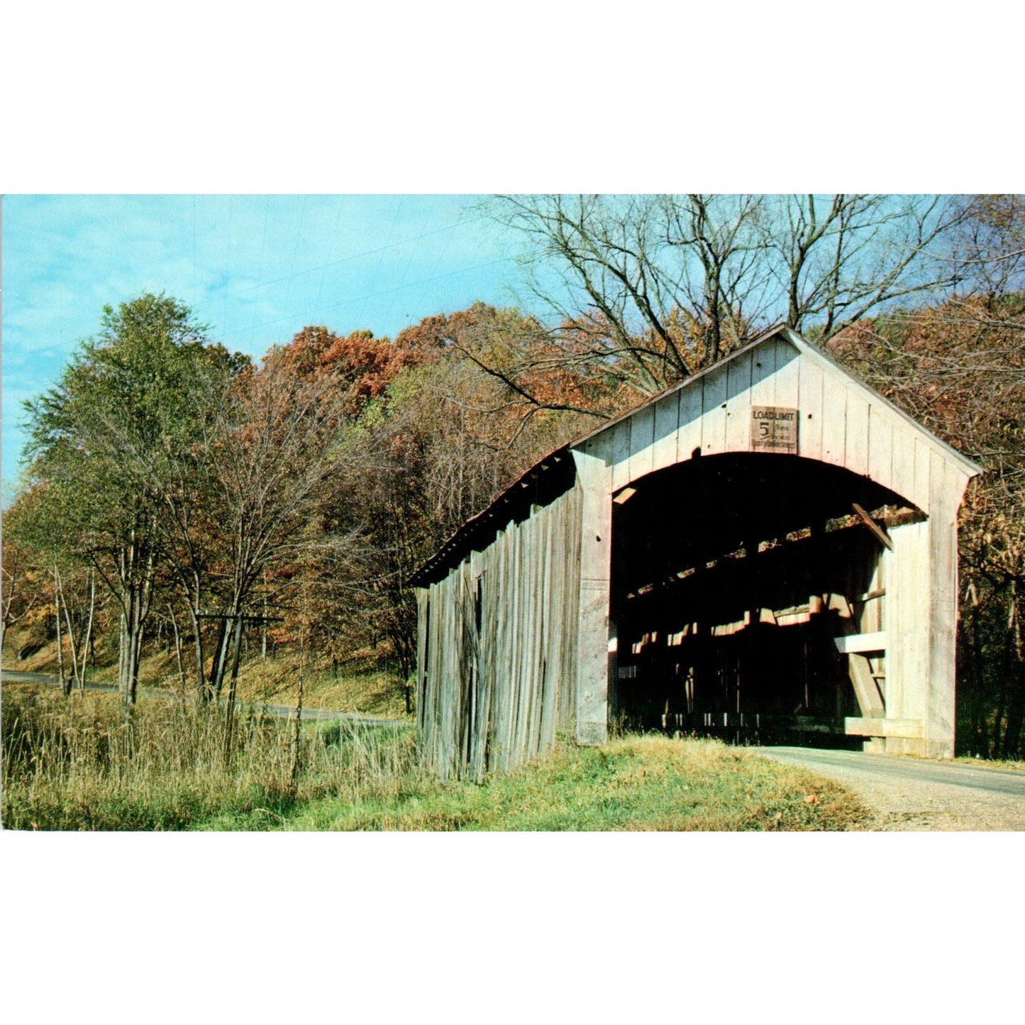 Licking County #4 Mary Ann Twps Fallsburg OH Covered Bridge Postcard PB11
