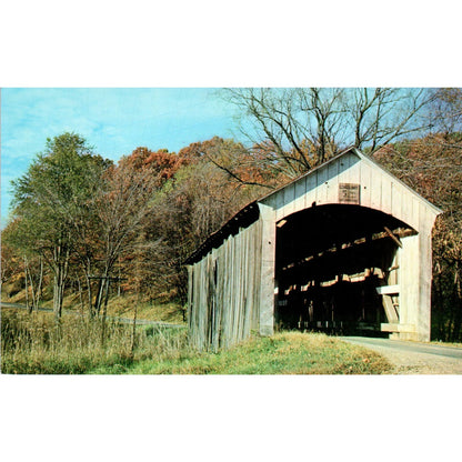 Licking County #4 Mary Ann Twps Fallsburg OH Covered Bridge Postcard PB11