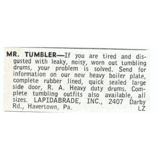 Mr. Tumbler - Lapidabrade Inc Havertown PA 1964 Magazine Ad AB6-LJS5