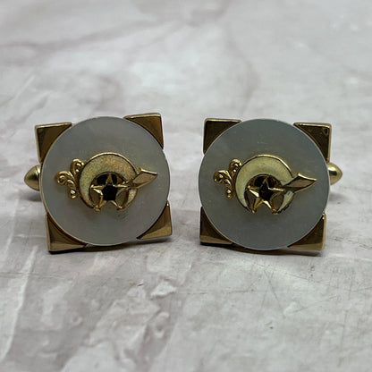 Vintage MCM Swank Shriners Member Cufflinks - Masonic Shriner Scimitar SE5