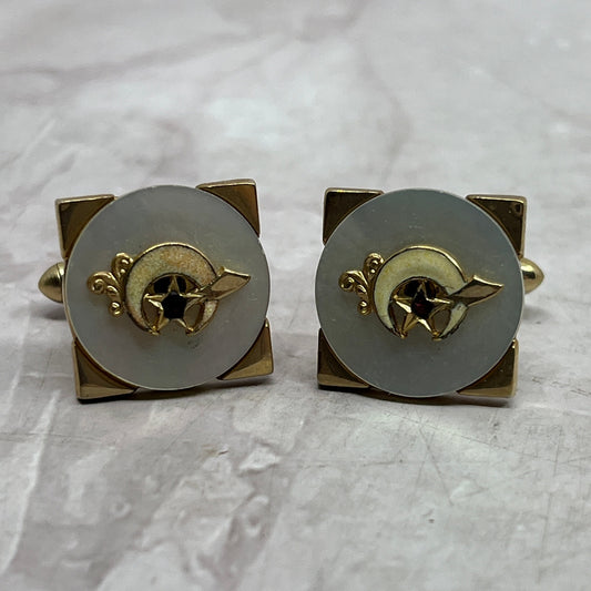 Vintage MCM Swank Shriners Member Cufflinks - Masonic Shriner Scimitar SE5