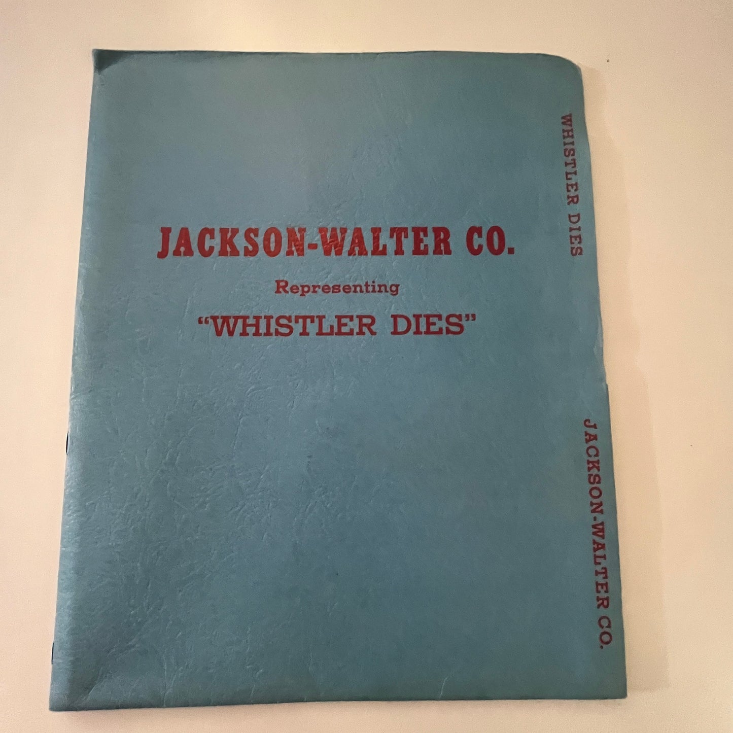 1950s Jackson-Walter Co S.B. Whistler & Son Dies Vintage Empty Folder J18