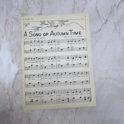 Vintage November Thanksgiving Party Childrens Crafts Magazine Clipping FL6-1