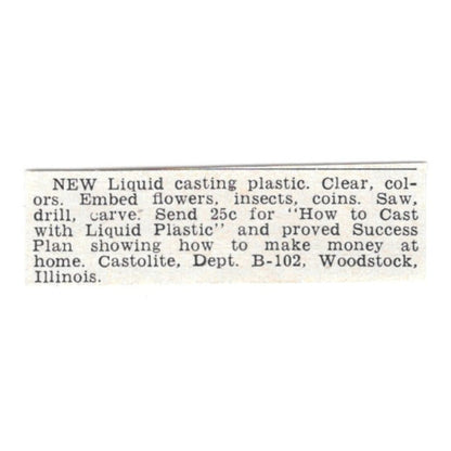 Liquid Casting Plastic - Castolite, Woodstock IL 1955 Ad AG1-S5