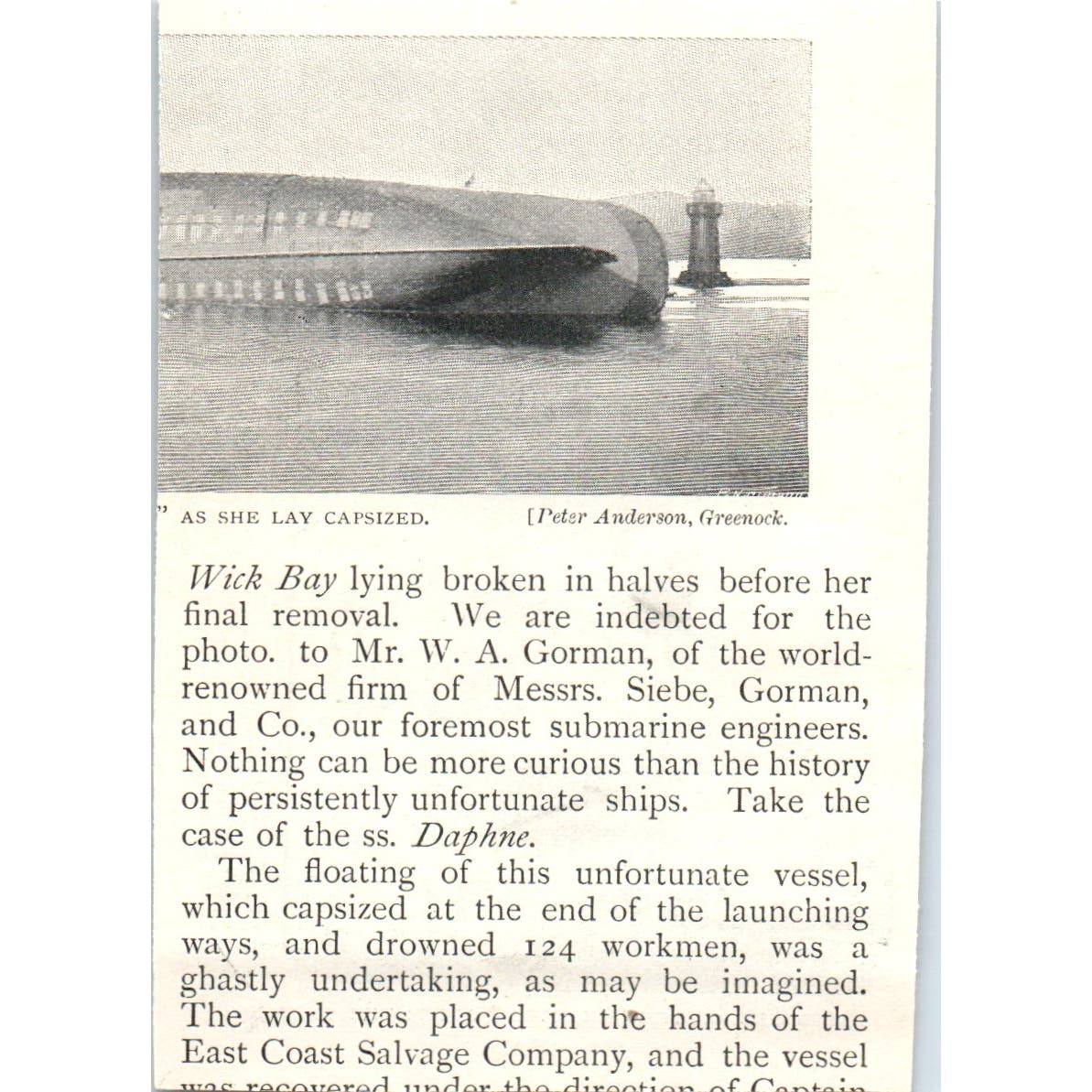 Bow View of the Electra after the Collision 1897 Victorian Photo AE9-TS8