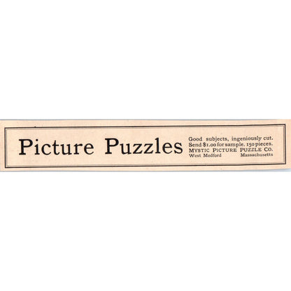 Mystic Picture Puzzle Co West Medford MA c1905 Victorian Ad AE9-MA1