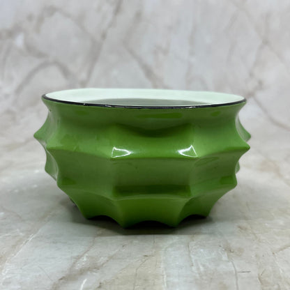 Vintage MCM Key Lime Green Geometric Crock Ceramic Bavaria 3.5” TI9