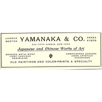 Yamanaka & Co Japanese & Chinese Art Osaka Kyoto - 1906 Ad AF5-3