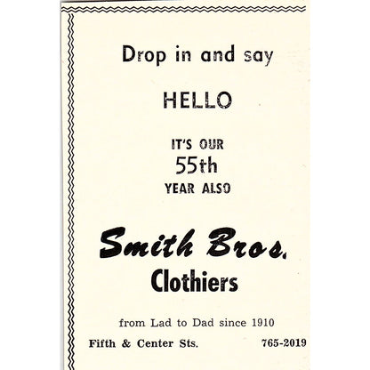 Smith Bros. Clothiers, Fox Lounge & Hotel - Taft CA 1965 Ad AF8-M6