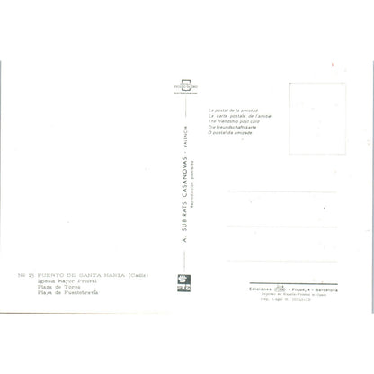 Puerto De Santa Maria Cadiz Iglesia Mayor Prioral Vintage Postcard PD1