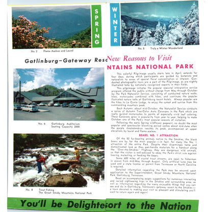 Vintage Great Smoky Mountains National Park & Gatlinburg Travel Brochure TH2-O1