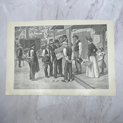 News at the Corner - Original 1904 A.B. Frost Art Print V14-3
