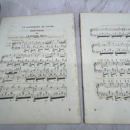 c1860 La Clochette Du Patre Nocturne Lefébure Wély Sheet Music V16