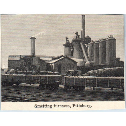 Smelting Furnace in Pittsburgh 1901 Engraving AF2-P1