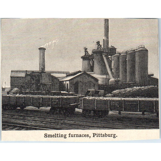 Smelting Furnace in Pittsburgh 1901 Engraving AF2-P1