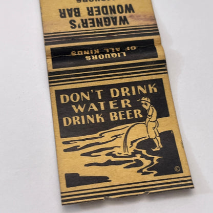 Wagner's Wonder Bar 834 Tremont Massillon Ohio Vintage Matchbook Cover MM3-3