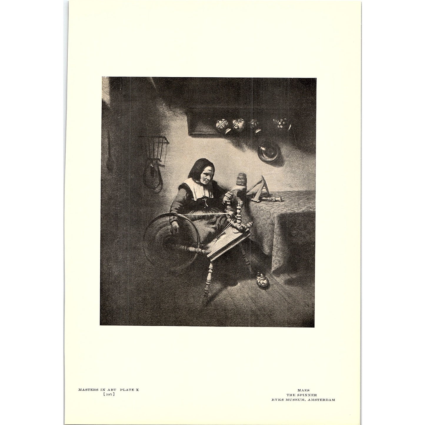 The Spinner - Maes - 1908 Litho Art Print AF5-5