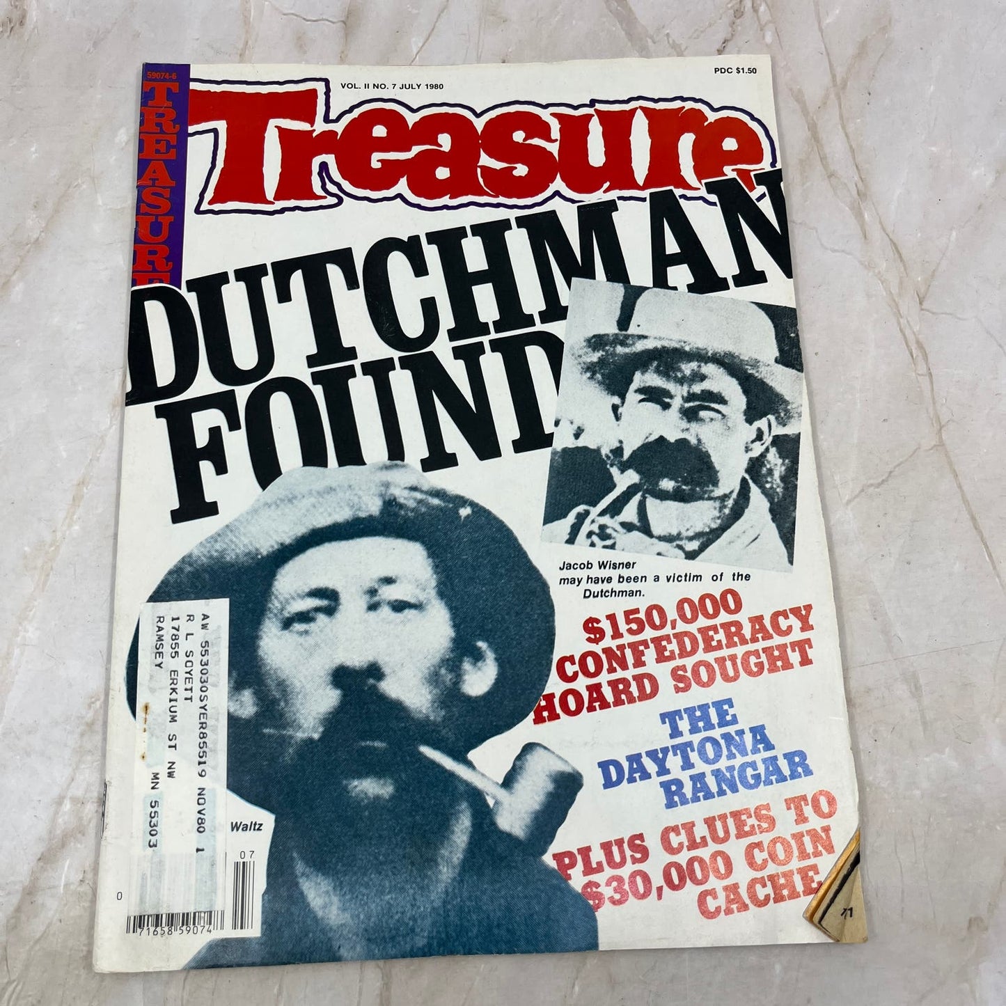 1980 July - Treasure Magazine - Treasure Hunting Metal Detecting Gold Coins M10
