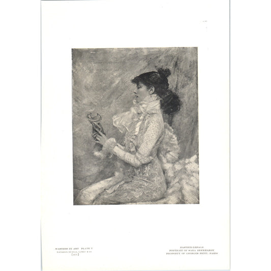 Portrait of Sara Bernhardt - Bastien-Lepage 1908 Victorian Art Print AB8-MA9