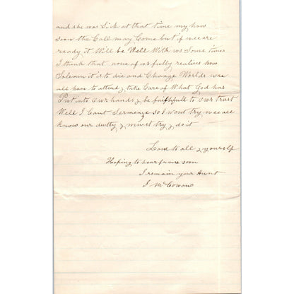 1898 Original Handwritten Letter Mohawk Oregon J. McLeowan D21