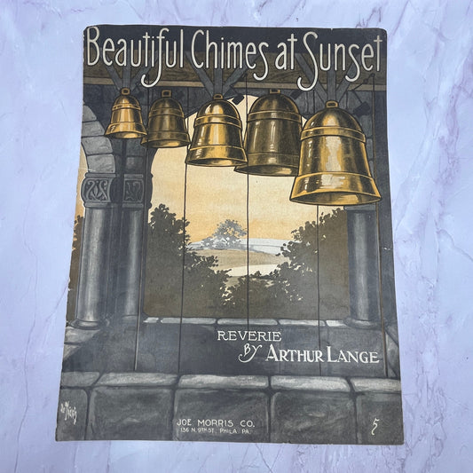 1909 Beautiful Chimes at Sunset Reverie Arthur Lange Sheet Music V15