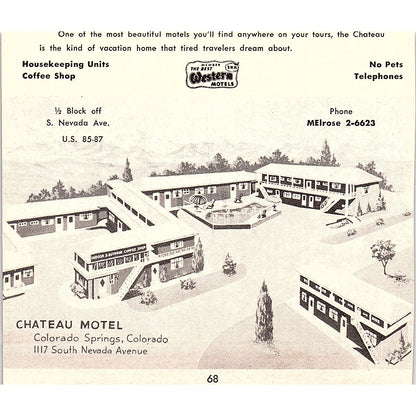 Ambassador Motel Bayard Lodden Colorado Springs CO 1958 Ad AG1-H4