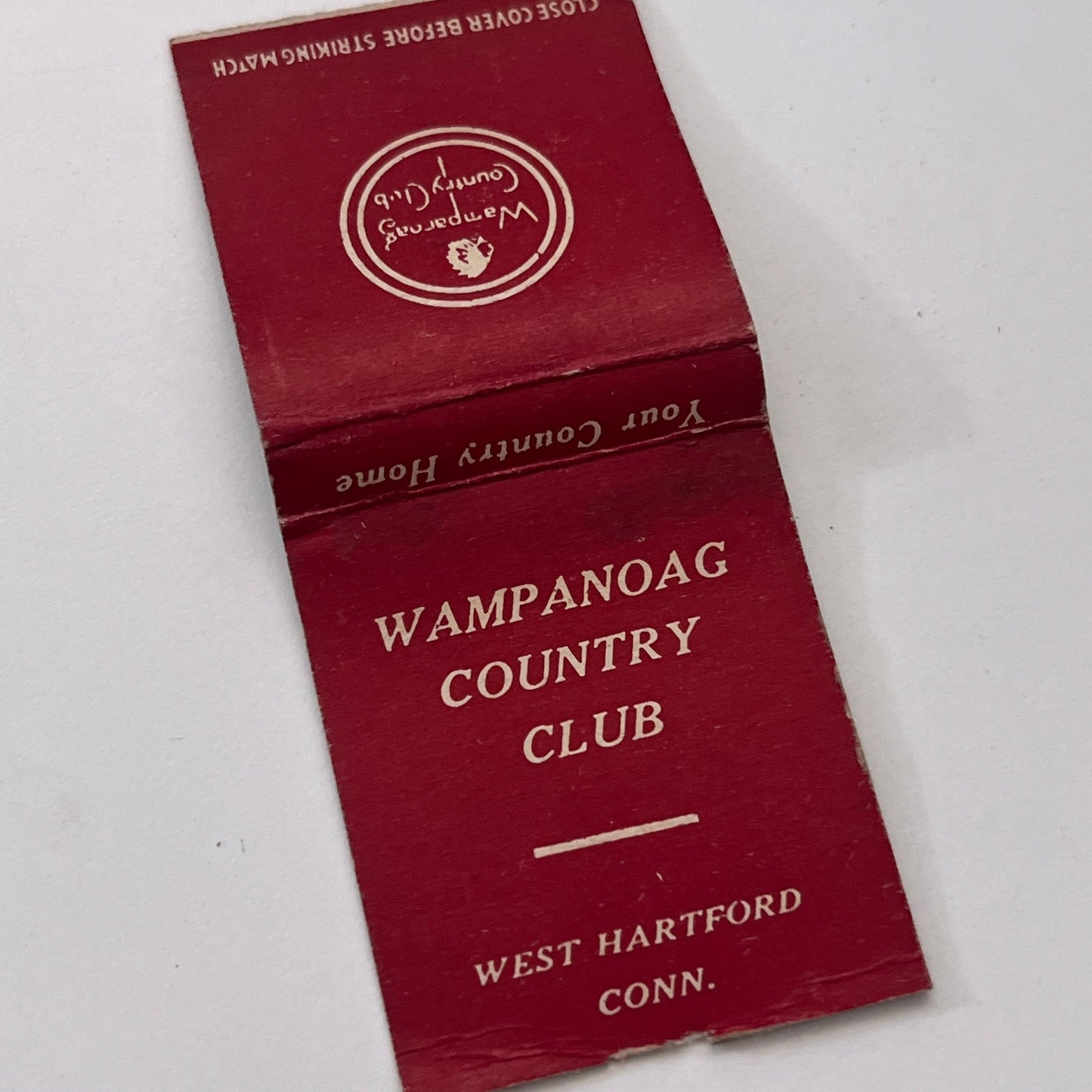 Wampanoag Country Club West Hartford CT Vintage Matchbook Cover TB8-MB-11