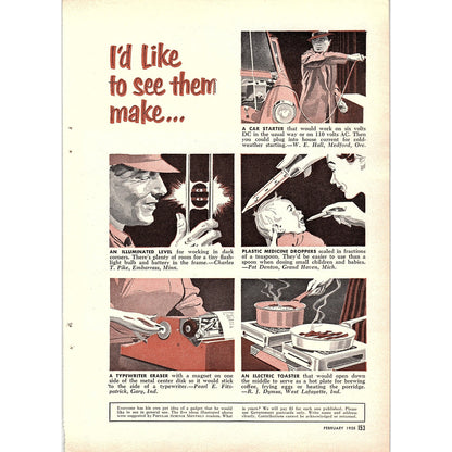 I'd Like to See Them Make... Electric Toaster, Car Starter 1955 Article AG1-5
