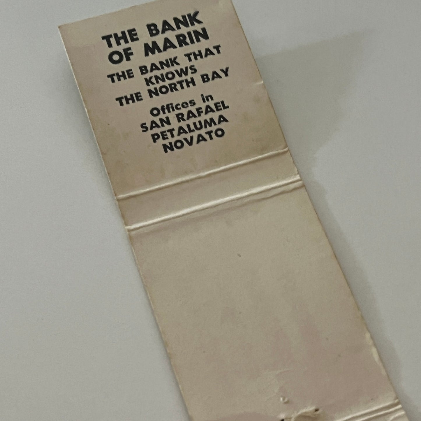The Bank of Marin San Rafael Petaluma Novato Matchbook Cover TB6-MB2-4
