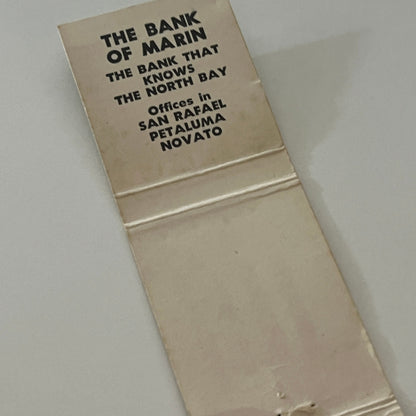 The Bank of Marin San Rafael Petaluma Novato Matchbook Cover TB6-MB2-4