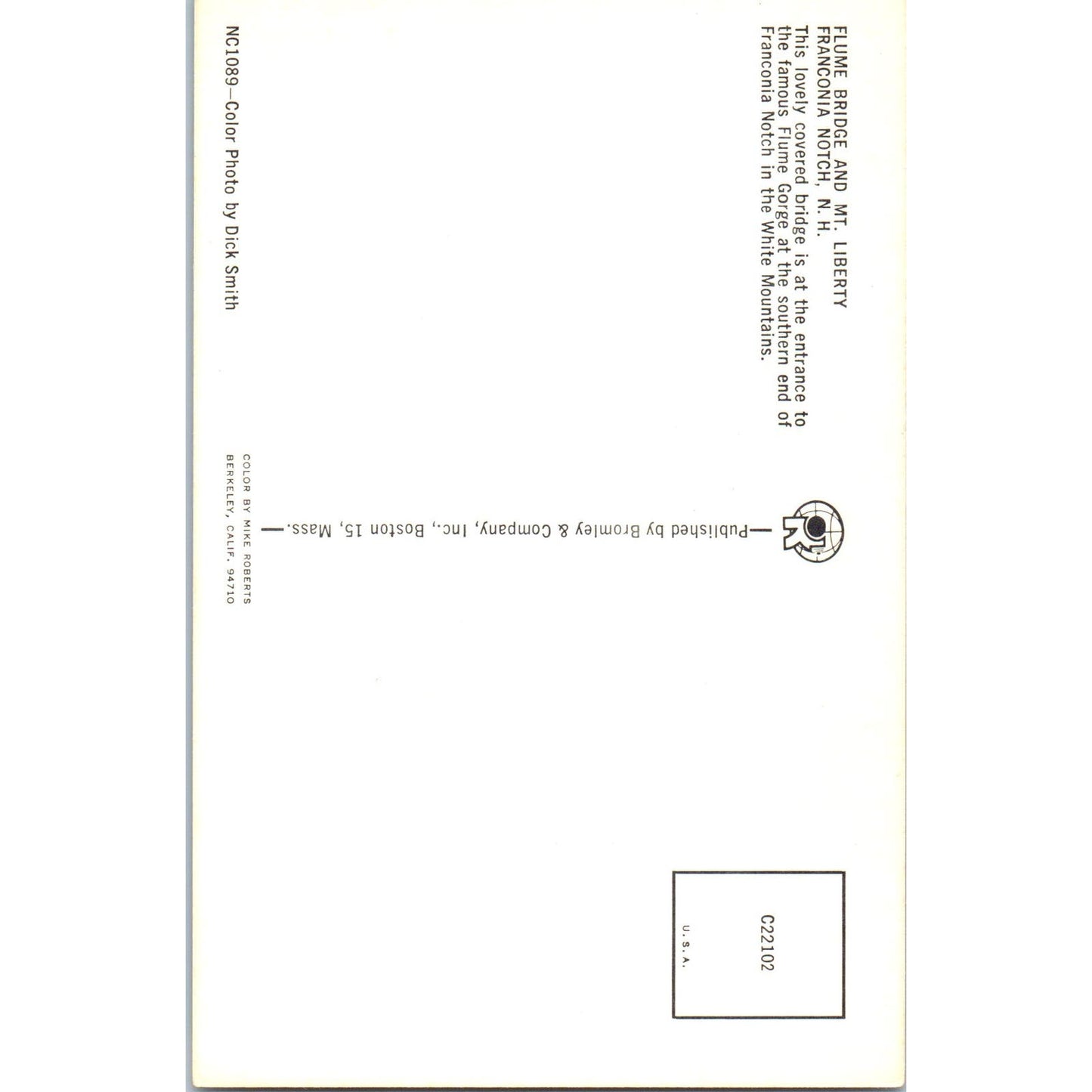 Covered Bridge at the Flume Franconia Notch NH Covered Bridge Postcard PC4