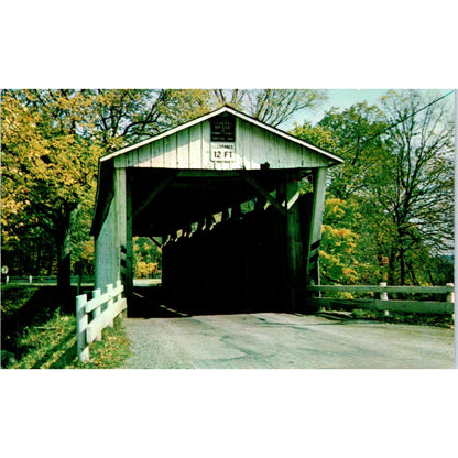 Everett Road Bridge Boston Township Ohio Covered Bridge Postcard PC1