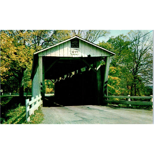 Everett Road Bridge Boston Township Ohio Covered Bridge Postcard PC1