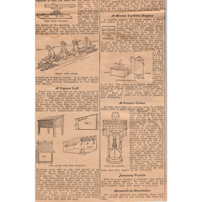 Craft Projects for Boys - Uncle John Boys Corner 1910 Magazine Article AF1-CM5