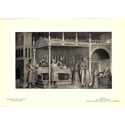 The Feast of Herod - Giotto - 1902 Litho Art Print AF4-10