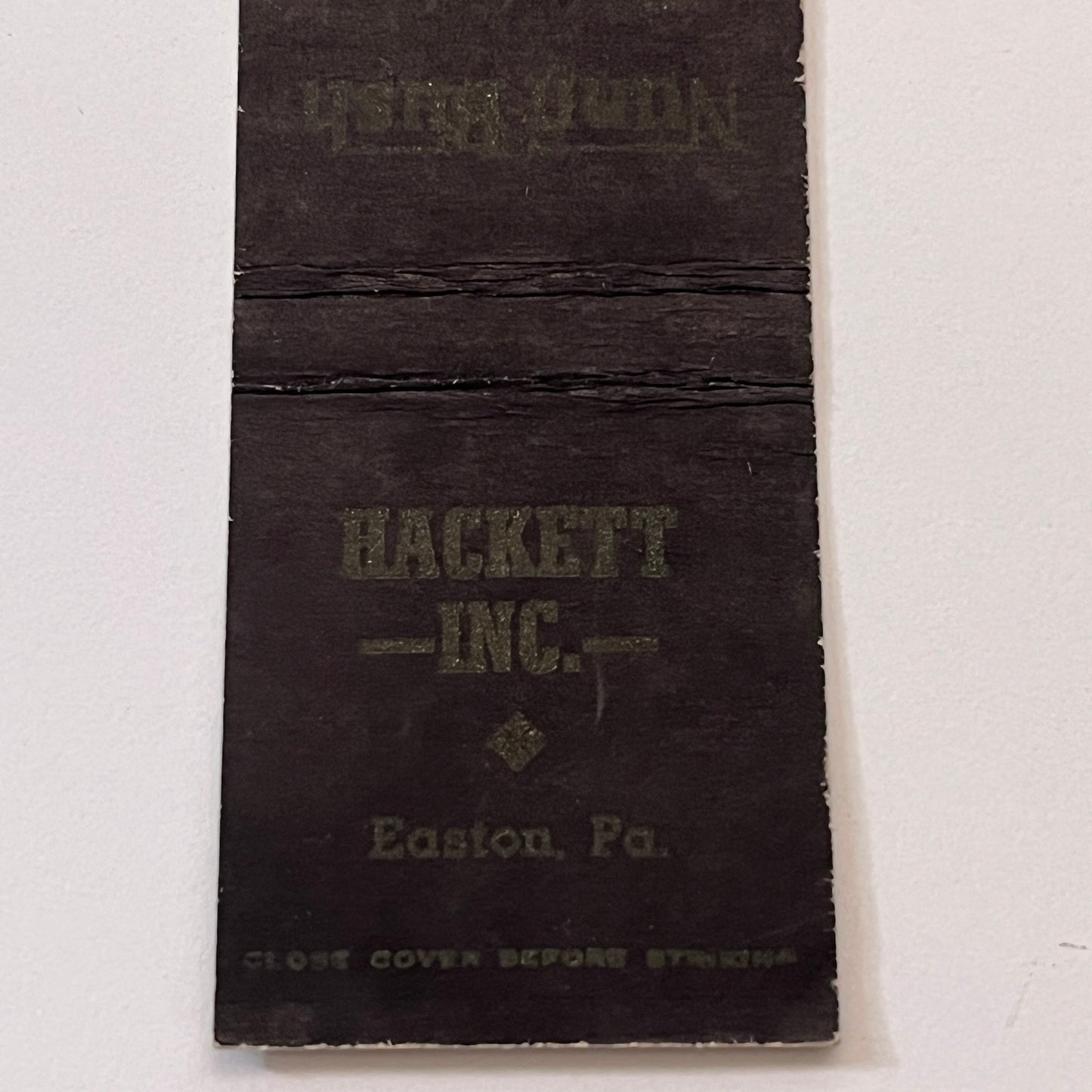 Hackett Inc Clothiers Easton PA Vintage Matchbook Cover TB6-MB1-15