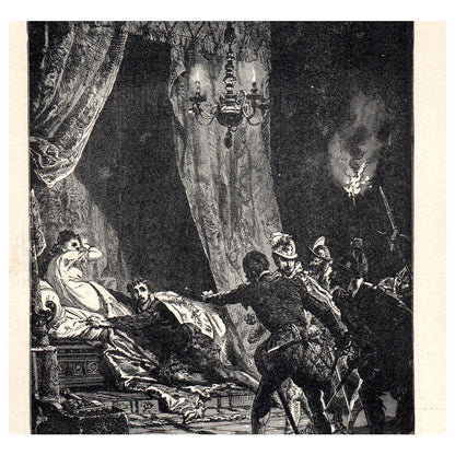 The Cardinal Lorraine Receiving The Head of Coligni 1911 Engraving Print AF5-7