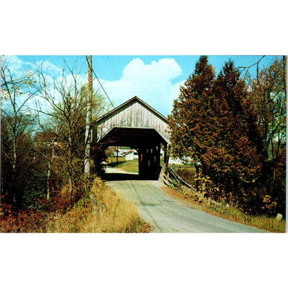 One of 5 Covered Bridges in Lyndon VT Vintage Covered Bridge Postcard PD5