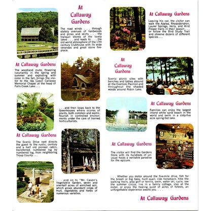 Vintage Callaway Gardens Pine Mountain Georgia Travel Brochure TF4-B1