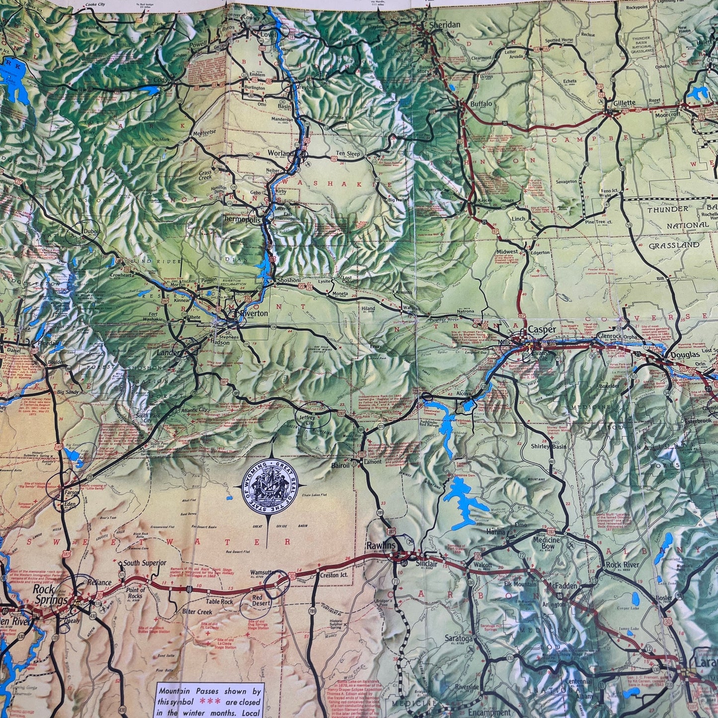 1978 Wyoming Official Highway Map Fold Out Map TH9-TM2