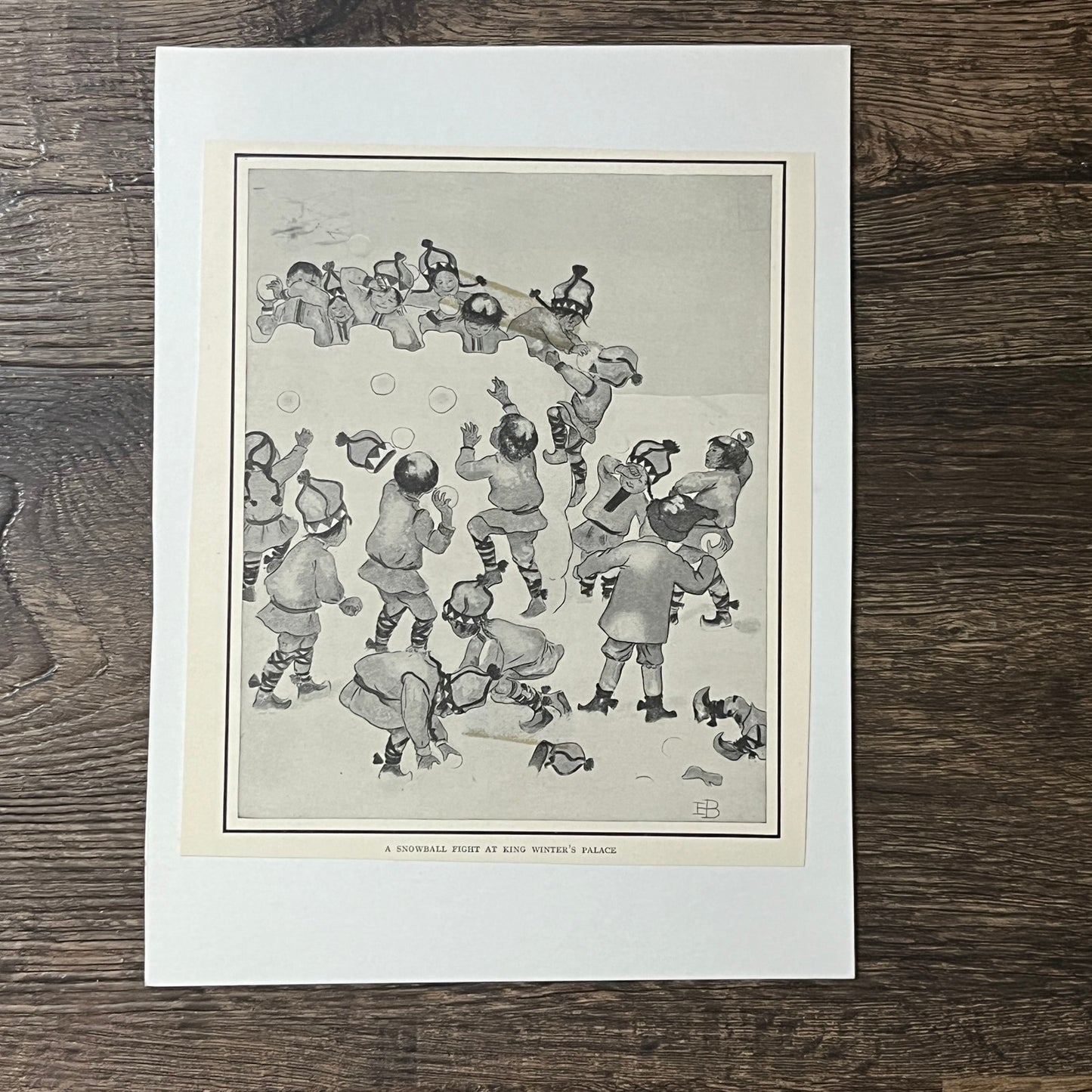 A Snowball Fight At King Winter's Palace Antique - 6x7 Art Print V2