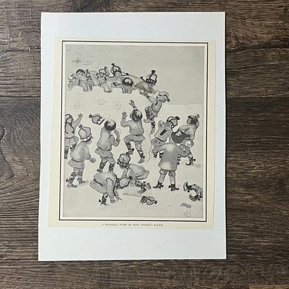 A Snowball Fight At King Winter's Palace Antique - 6x7 Art Print V2