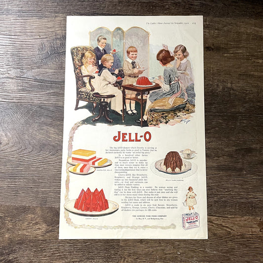 1919 Jell-o Jello Dessert Genesee Pure Food Co LeRoy NY Magazine Ad 11x16 V11