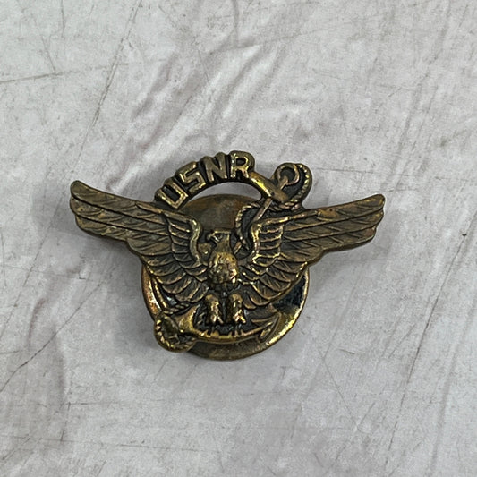 Vintage WWII US Naval Reserve USNR Pin Eagle Anchor Rope Screw Back Hat Pin SE5